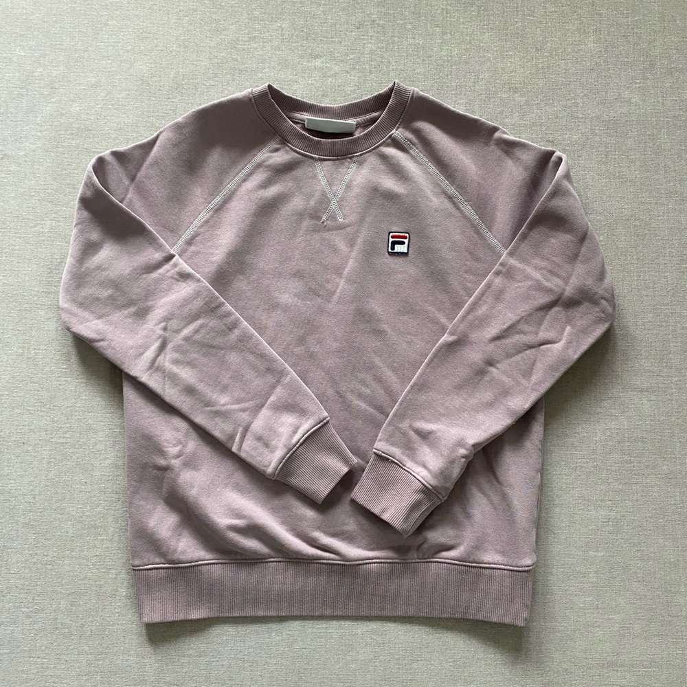 FILA lavender casual athleisure sporty logo sweatshirt size S